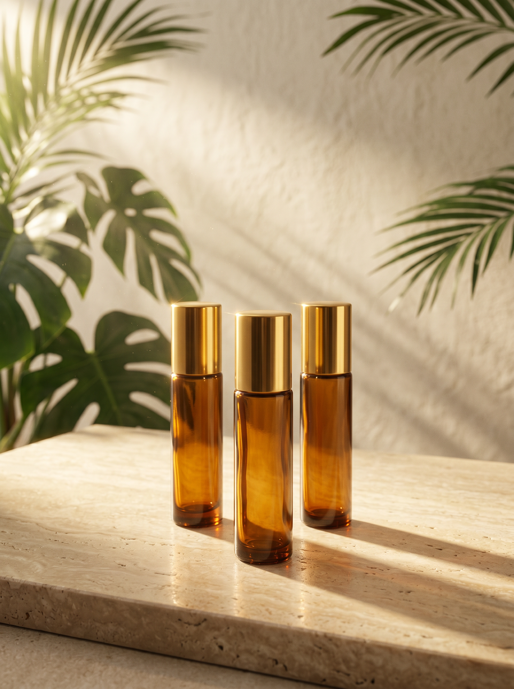 Matte Colored Roll-On Bottles 10ml with Bamboo Lid or Gold Lid