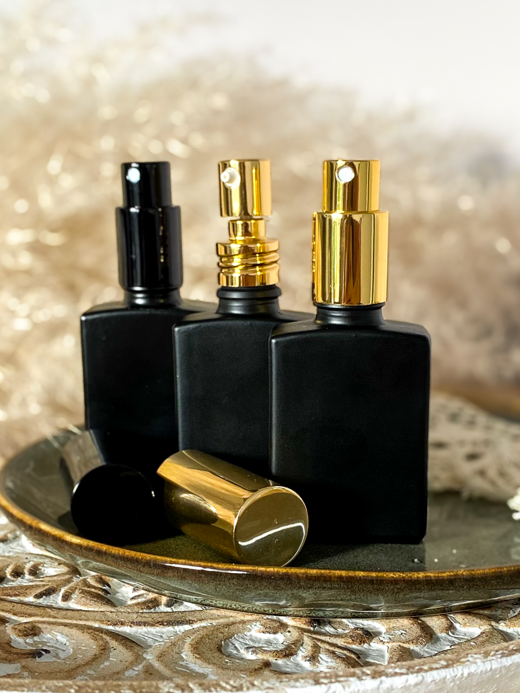 BLACK BEAUTY -Pipetten oder Spray-Flasche mit Bambus-Ring in 30ml