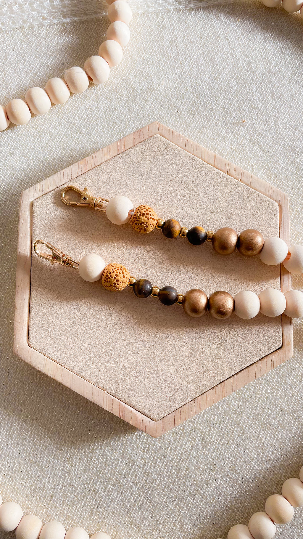 Diffuser Handykette  Tigerauge I Lavastein - handmade