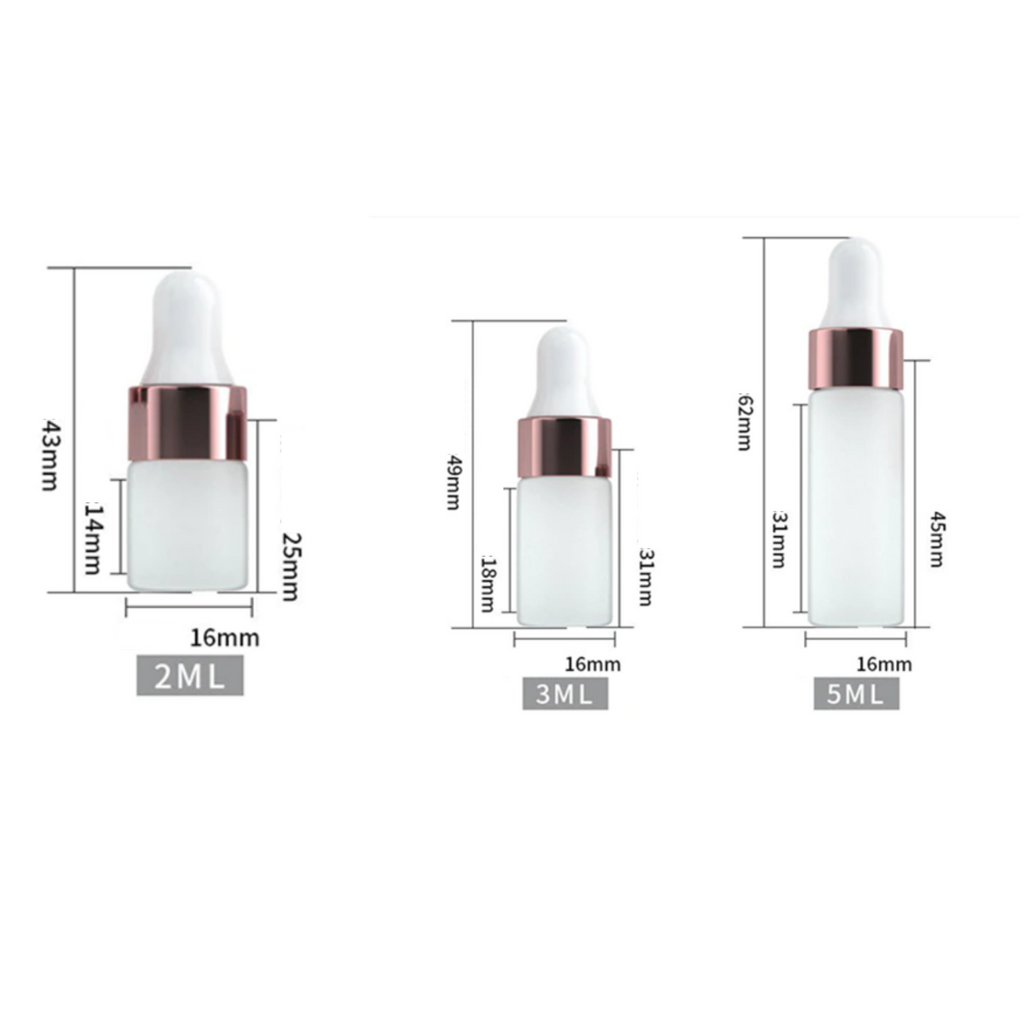 Mini Pipetten-Flaschen 5ml oder 1ml in frostweiß/rosegold/weiß - 25er Großpack