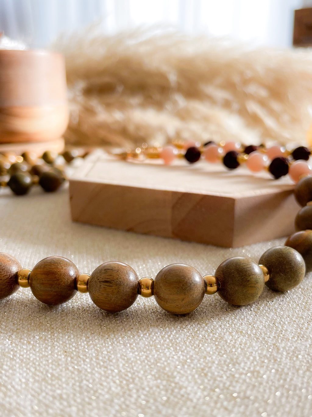 Diffuser Handykette Sandelholz I Mondstein I Lavastein - handmade