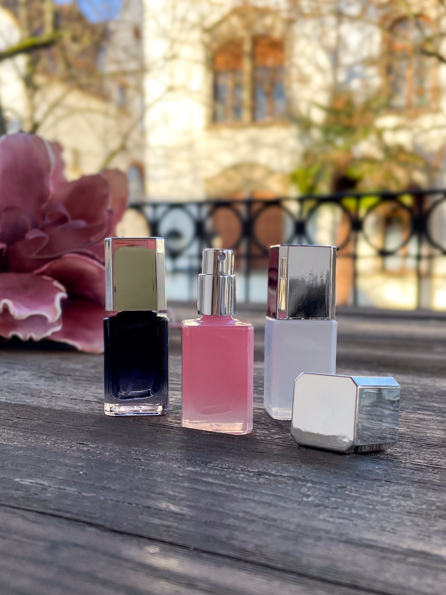 Mini Flakon Zerstäuber (15ml) in rose, schwarz oder weiß -ideal als travel-spray