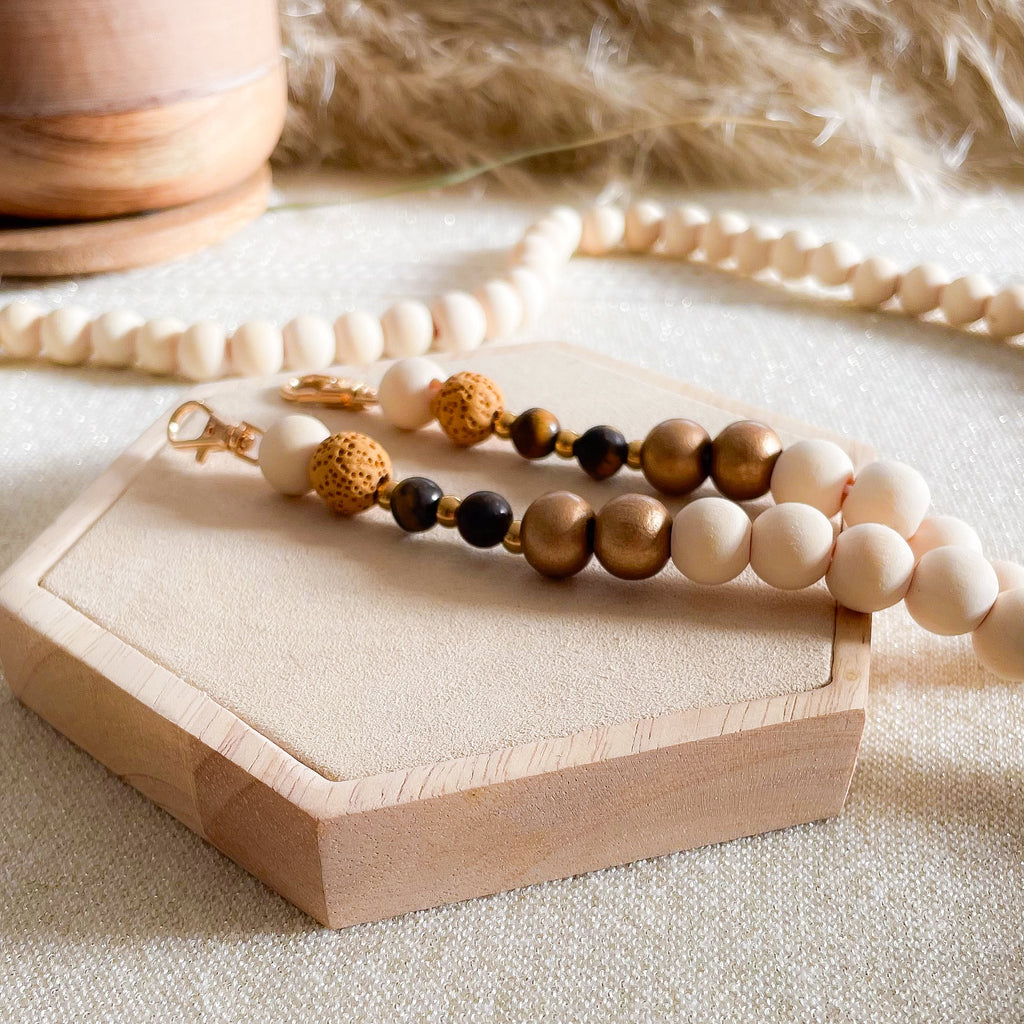Diffuser Handykette  Tigerauge I Lavastein - handmade