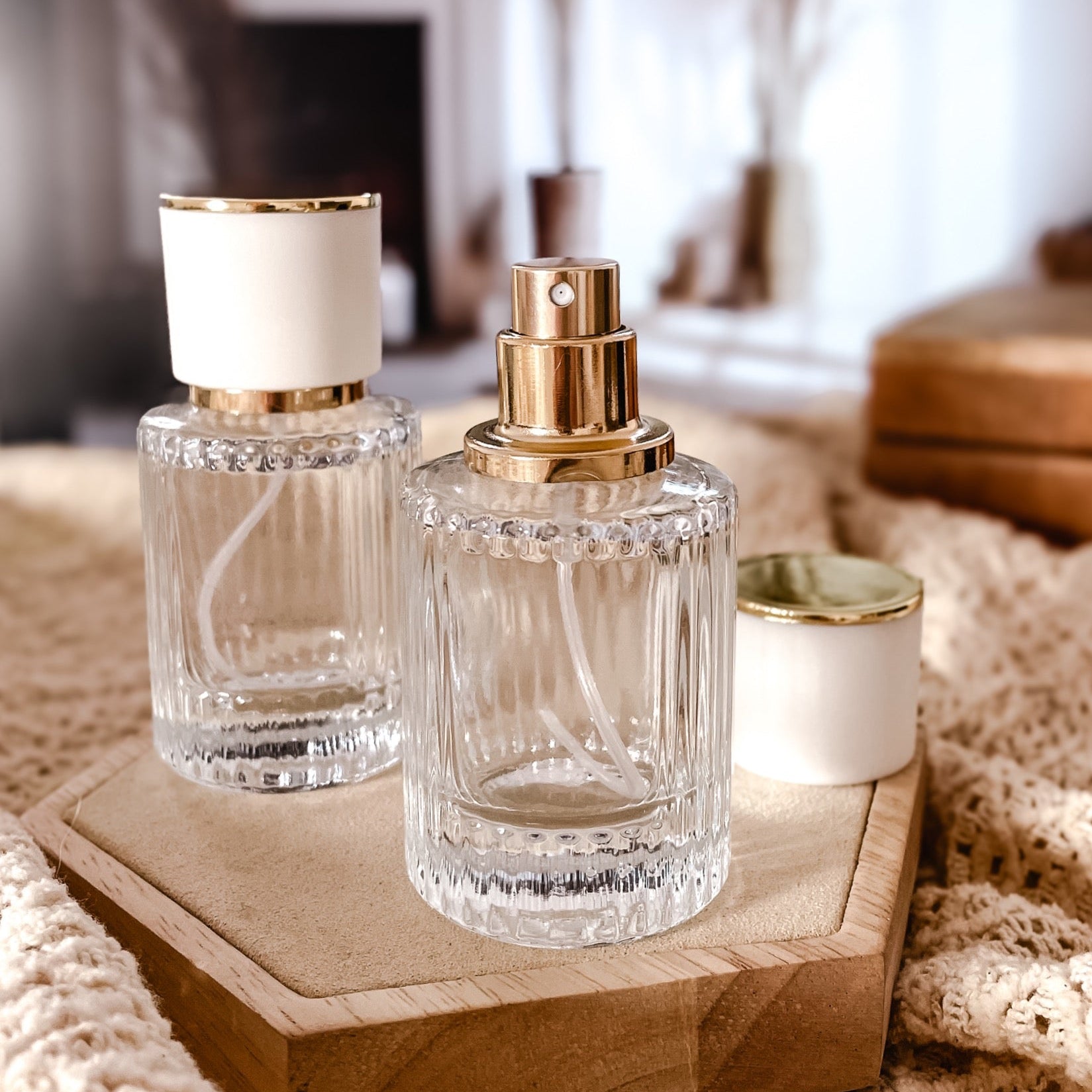 VINTAGE Sprayflasche  30ml mit Glas-Relief für Natürliches Parfum