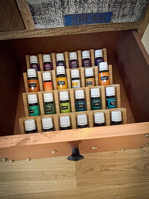 Ätherische Öle Halter I Display aus Bambus - ideal für Schublade (5er Set)