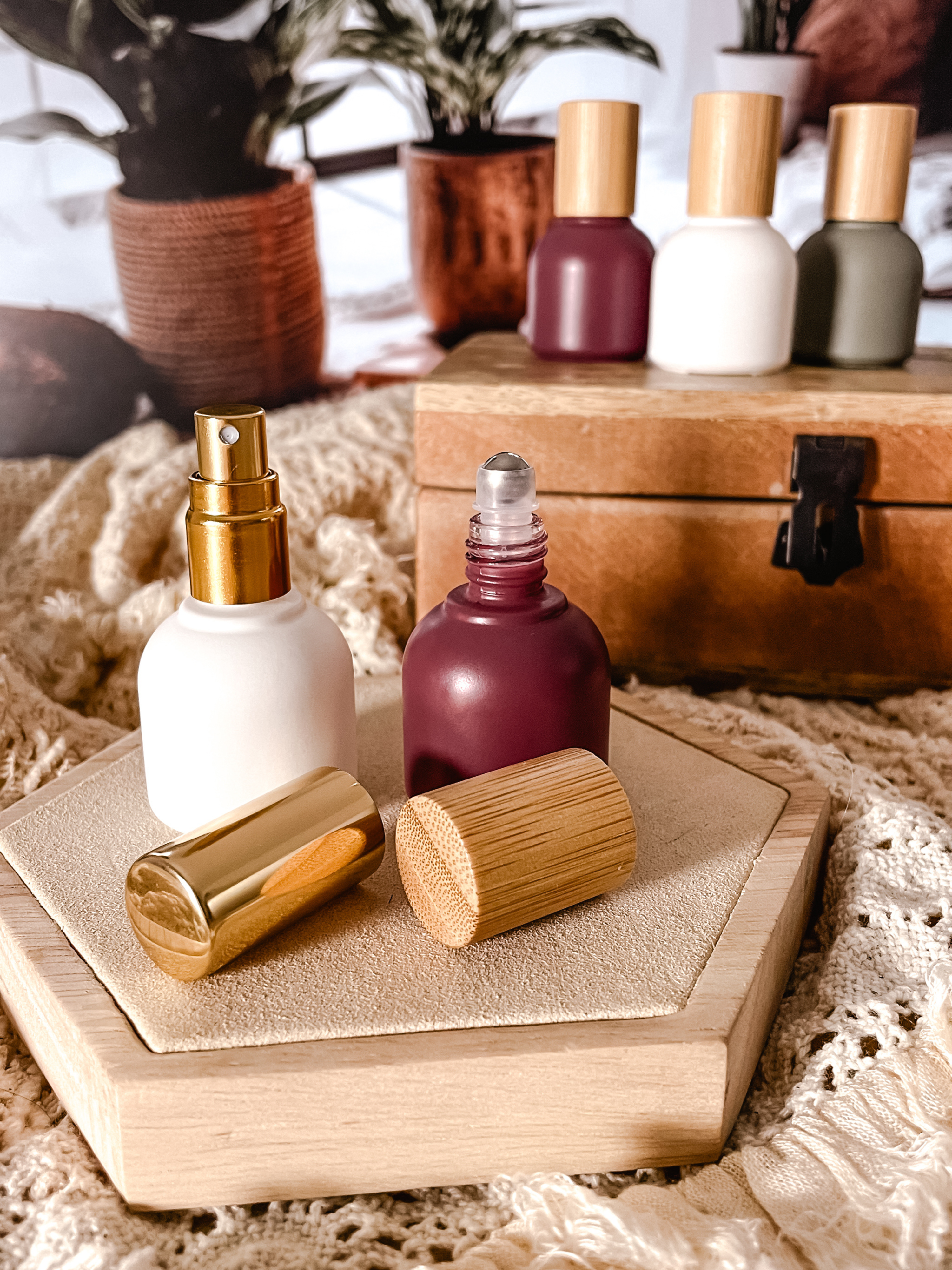 NATURAL BEAUTIES - Spray/Roll-On Flaschen in  4 tollen, matten Farben