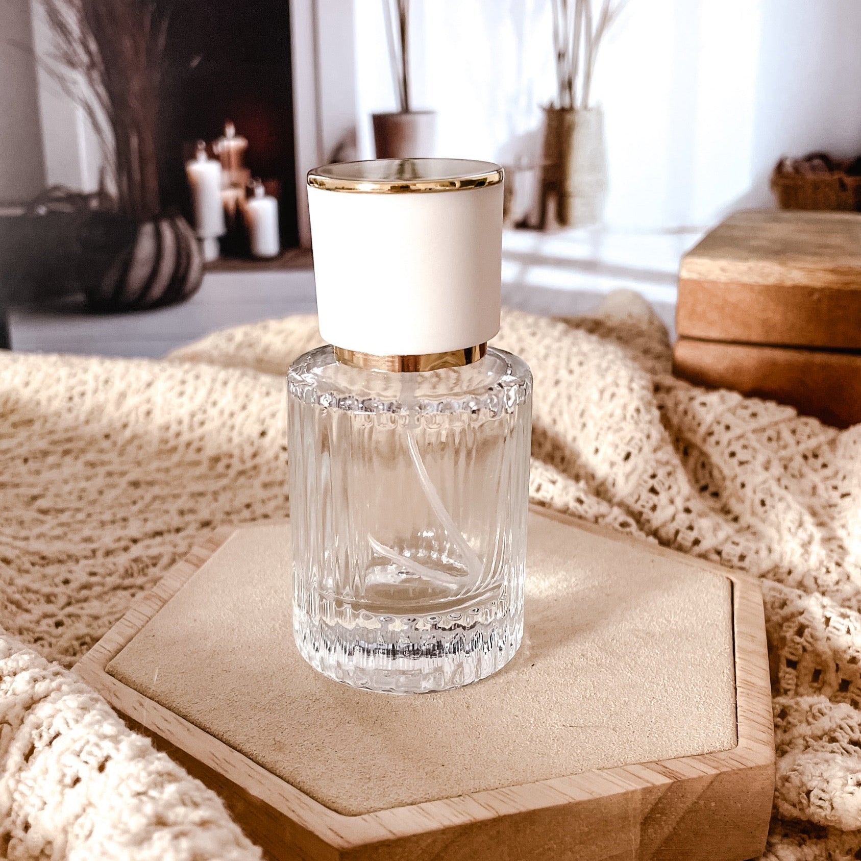 VINTAGE Sprayflasche  30ml mit Glas-Relief für Natürliches Parfum